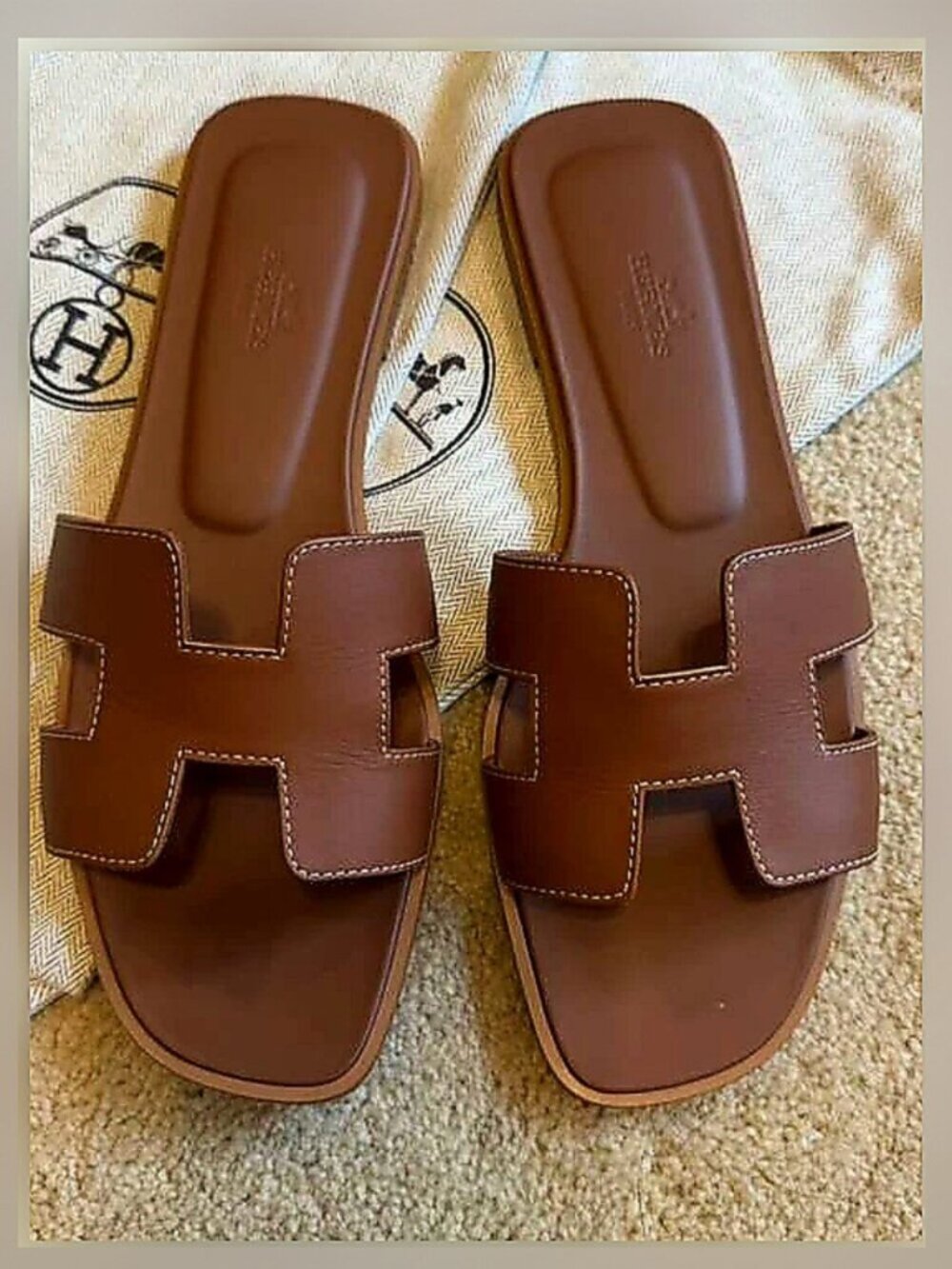 Hermes Oran Sandal Size 38